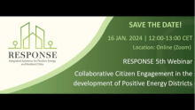 RESPONSE webinar on Collaborative citizen engagement in positive energy districts development